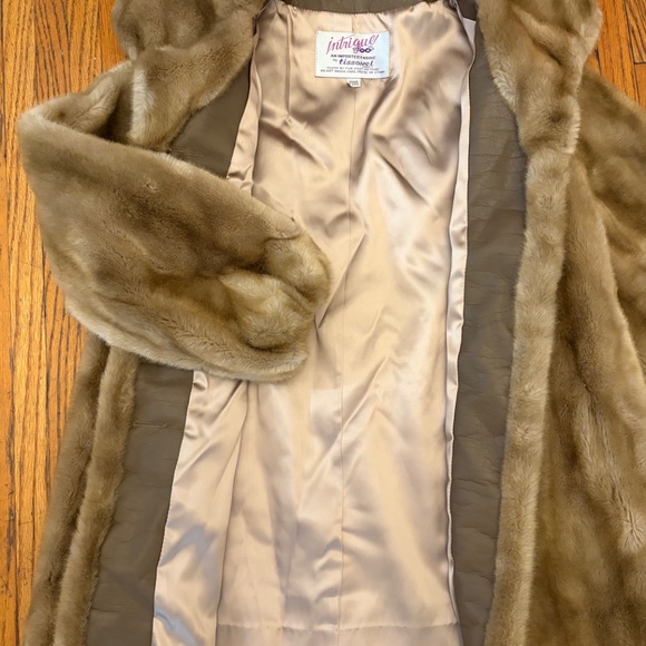 Vintage Faux Fur Brown Mink Button Jacket Coat Small - Picture 2 of 15